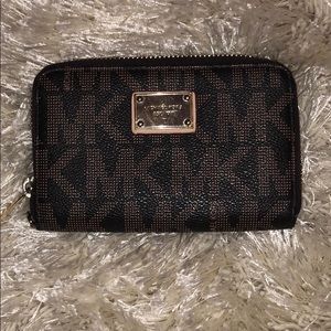 Michael Kors Brown Zip Around Signature Wallet